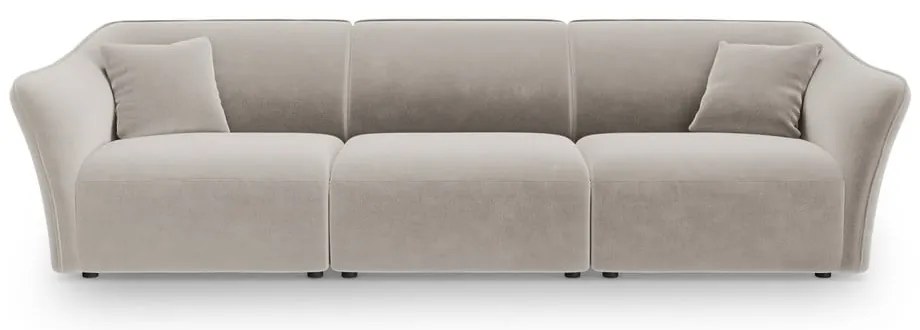 Beżowa aksamitna sofa 292 cm Tokyo – Cosmopolitan Design