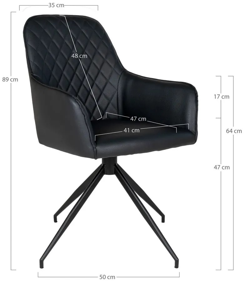 Czarny tapicerowany fotel jadalniany Harbo – House Nordic
