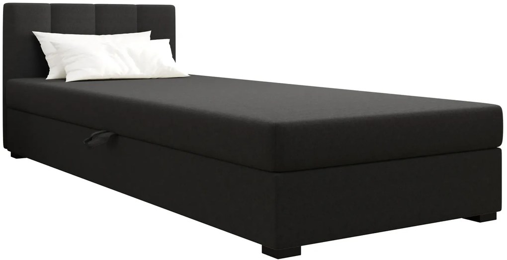 Ciemnoszary tapczan z zagłówkiem do spania 110x195 cm S1-H56