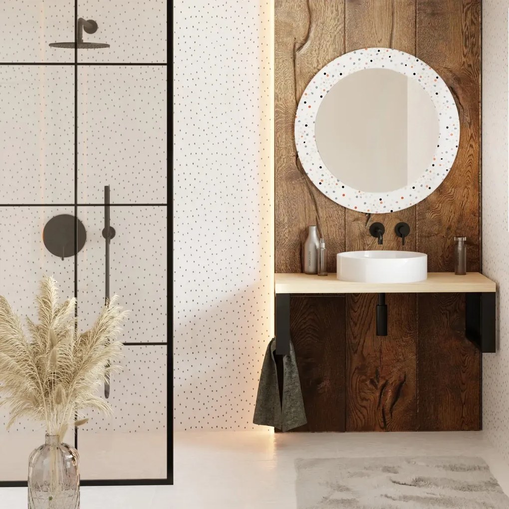 Lustro okrągłe MORENA DOTS 80cm białe BALTICA DESIGN