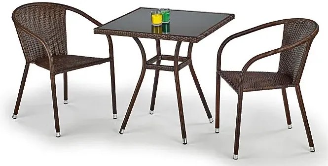 Szklany stół ogrodowy rattanowy H6-R36