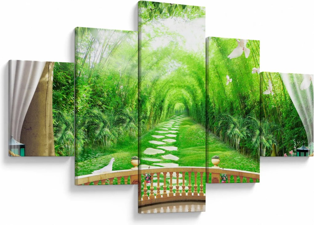 Obraz - Widok na tropikalny ogród (125x70 cm)