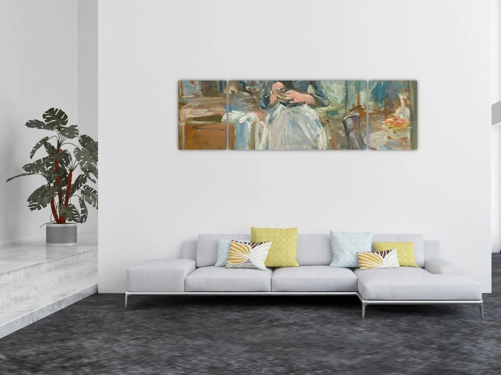 Obraz - Berthe Morisoti, In the Dining Room, reprodukcje (170x50 cm)