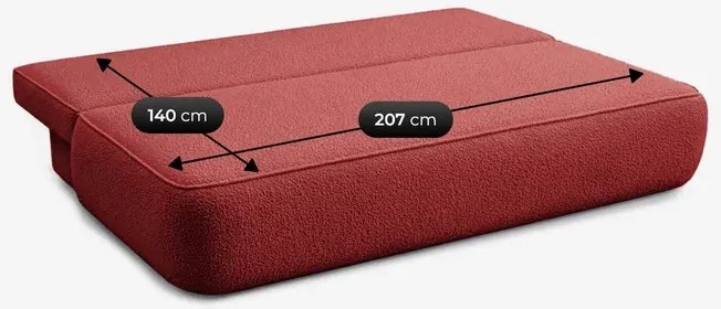 Sofa z Funkcją Spania ARVETO Bordo Boucle Nowoczesna