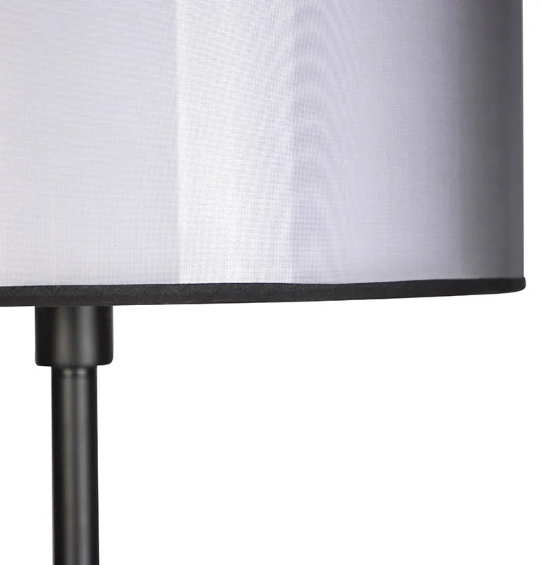 Lampa podłogowa czarna klosz biało-czarny 47cm - SimploDesignerski Oswietlenie wewnetrzne