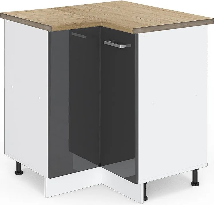 Szafka narożna antracyt wysoki połysk 75.6x60x81.6 r-line