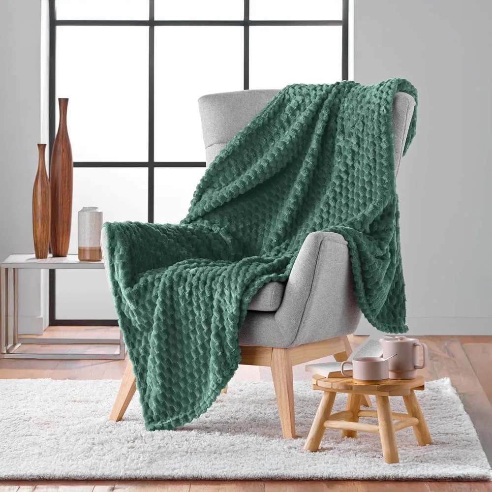 Zielony koc z mikfroflaneli 125x150 cm Mini Frosty – douceur d'intérieur