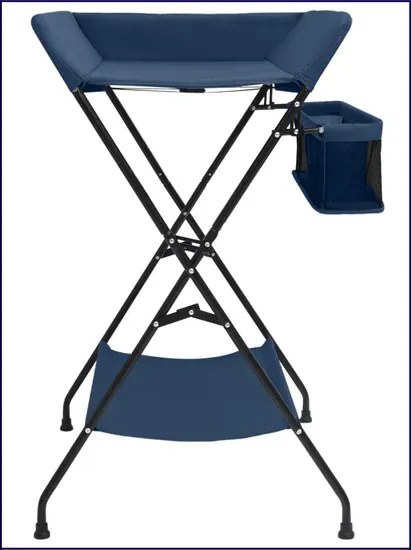 Niebieski przewijak dziecięcy z przegródkami N6-M89