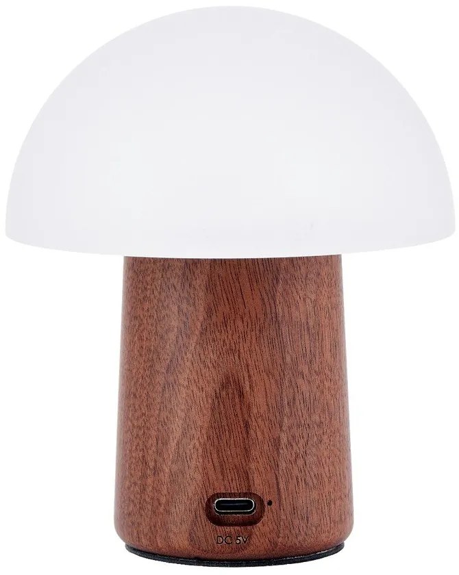 Biała/w ciemnym naturalnym kolorze lampa stołowa LED (wysokość 12,5 cm) Alice Mushroom – Gingko