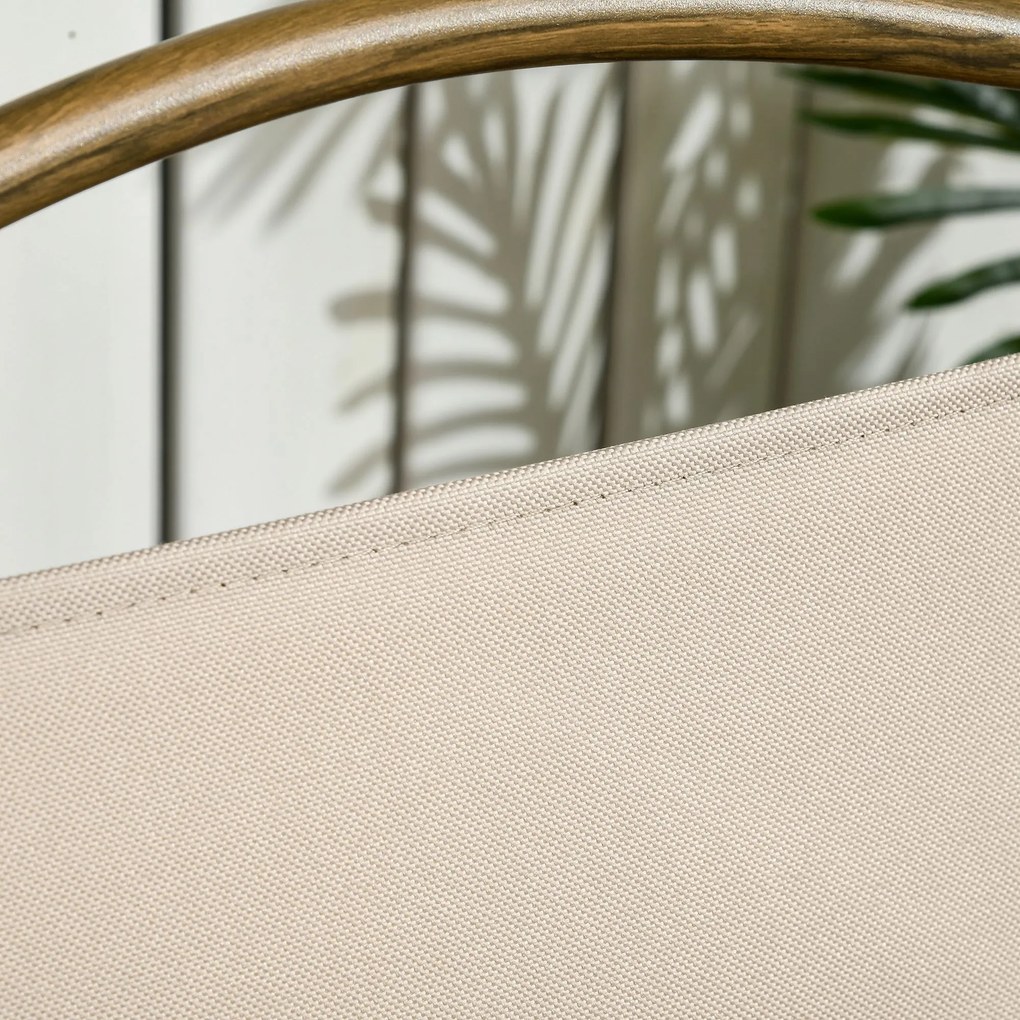 Outsunny Krzesła Campingowe, 2 sztuki, Składane, Stal w wykończeniu drewna, Khaki