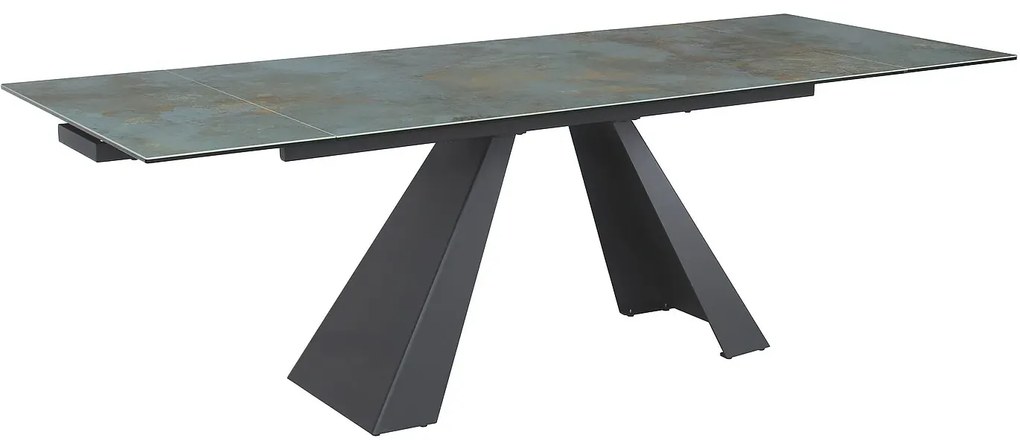 STÓŁ SALVADORE CERAMIC TURKUS OSSIDO VERDE/CZARNY MAT (160-240)X90 SIGNAL