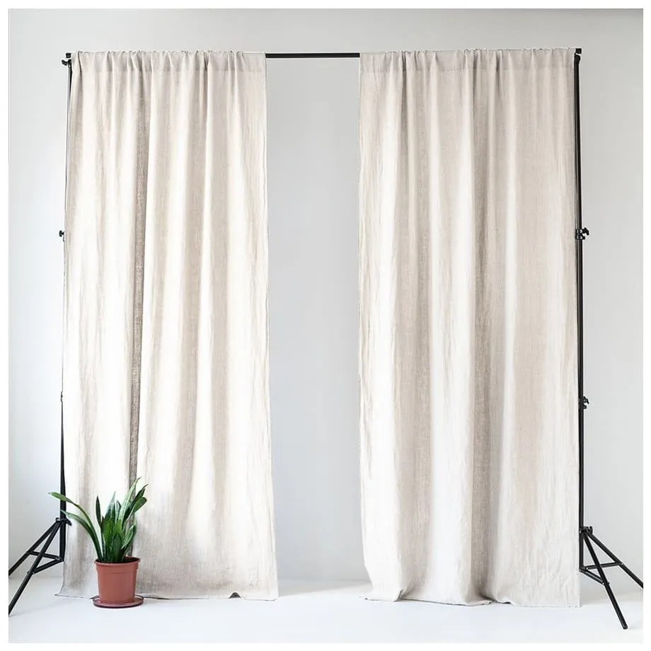 Biała zasłona 140x330 cm Night Time – Linen Tales