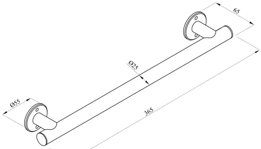 Uchwyt prysznicowy prosty czarny 36 cm