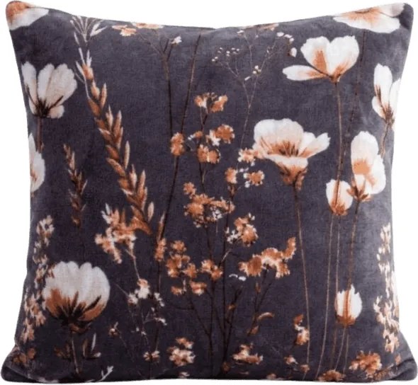 Dwustronna poszewka na poduszkę DUO SENSE ARVENA 45x45 cm mikroplusz/flanela, ciemnoszara