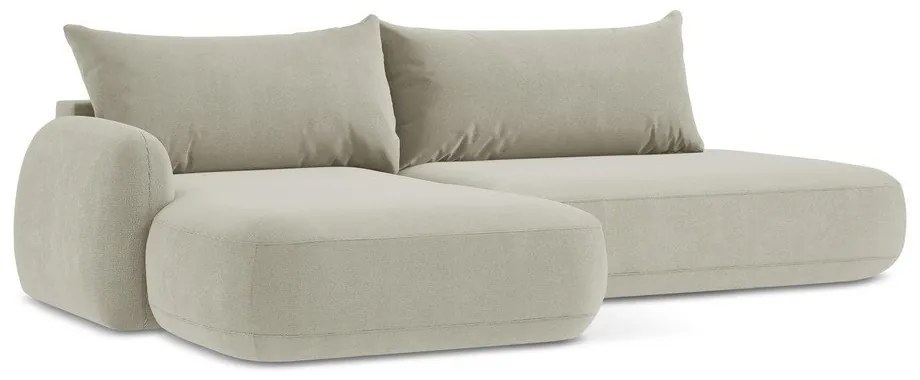 Beżowy rozkładany narożnik (lewostronny/z szezlongiem) Hale – Makamii