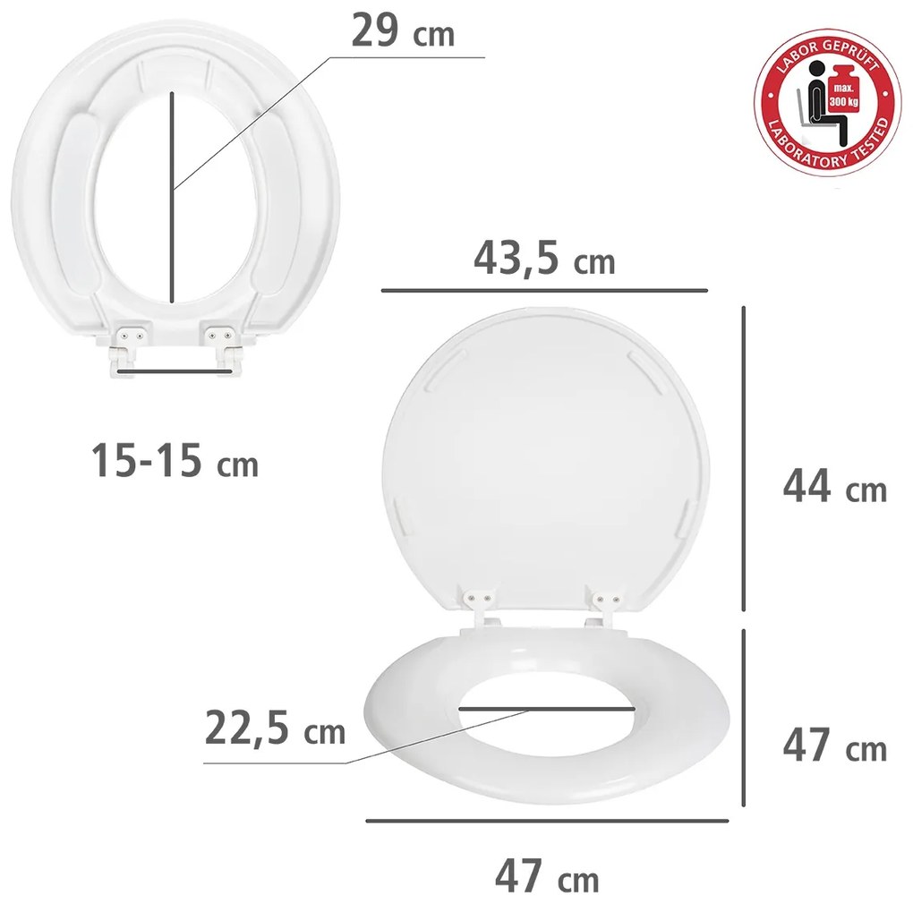 Deska sedesowa z wytrzymałego duroplastu TORINO XXL, WENKO