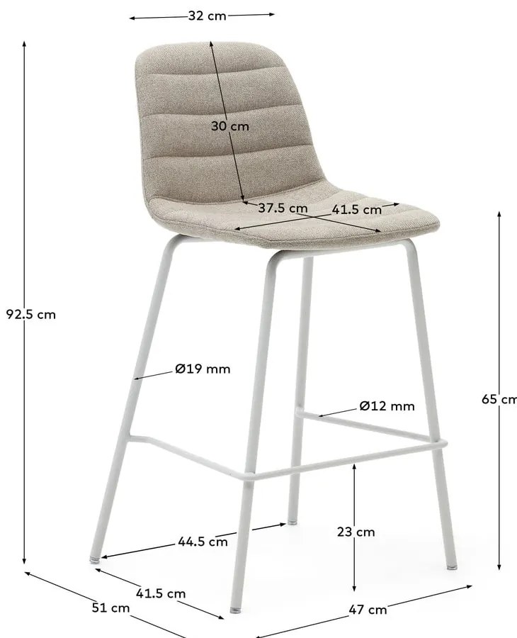 Beżowe hokery zestaw 2 szt. 92,5 cm Zunilda – Kave Home