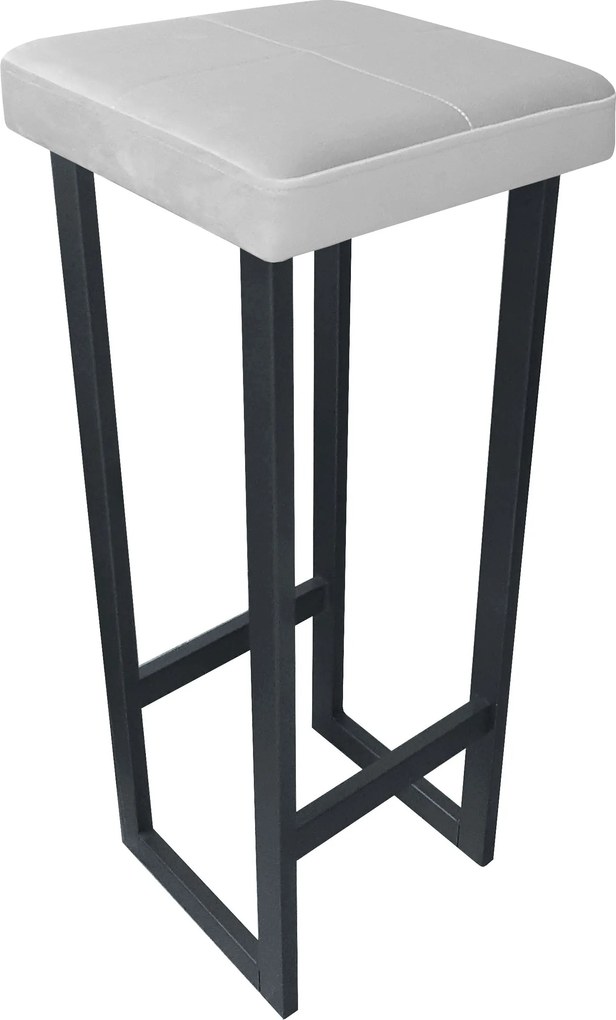 Hoker ALEX krzesło barowe tkanina Welur podstawa metalowa : Kolor Stelaża - Grafit, Kolor tkaniny - VELVET - MG39, Wysokość - 90 cm