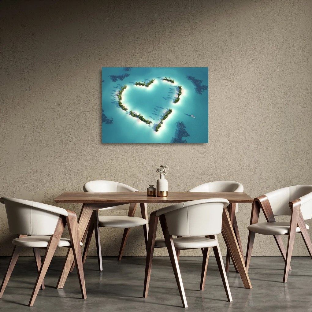 Obraz na szkle - Wyspy serca (70x50 cm)