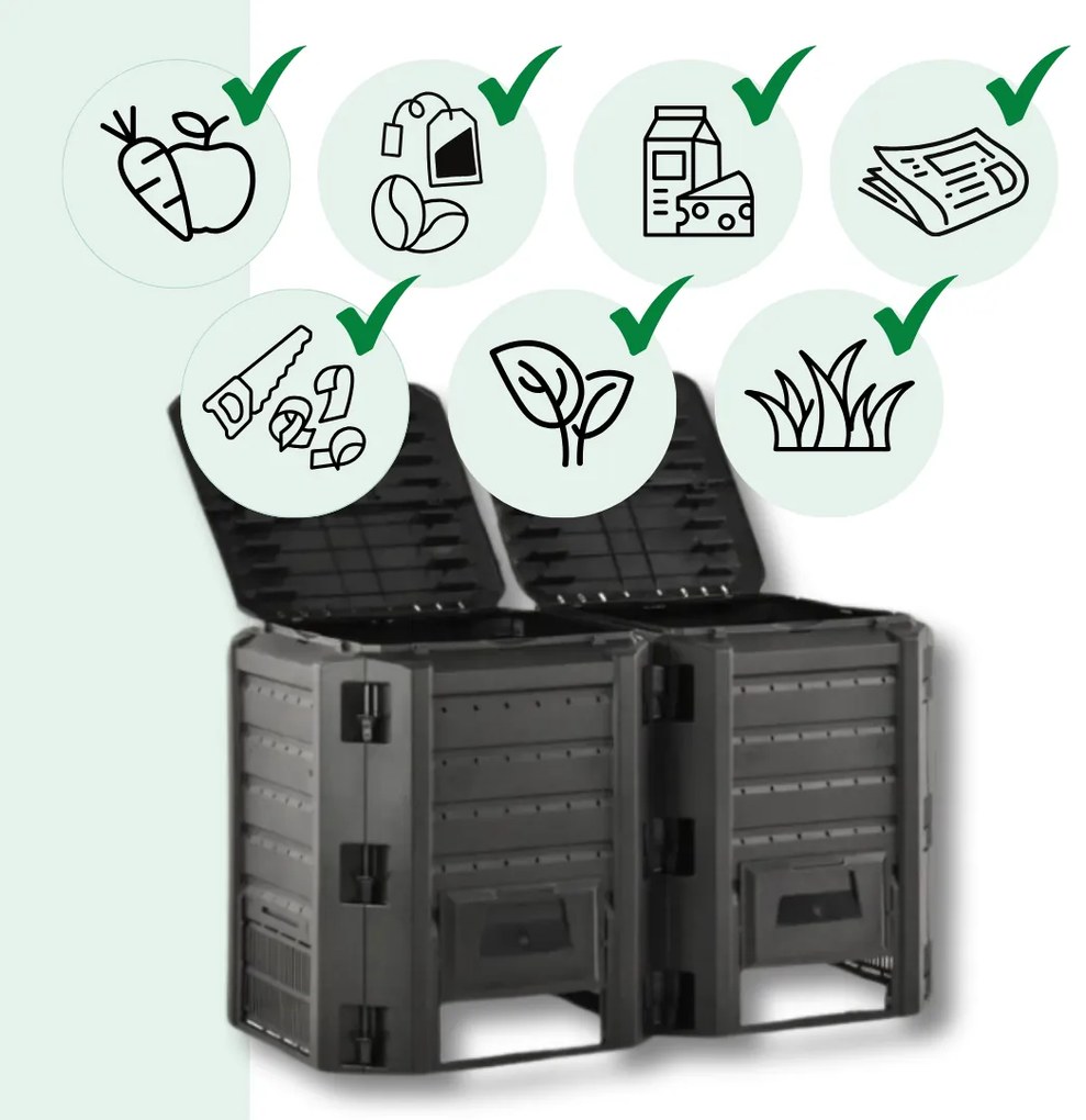 Kompostownik ogrodowy - Compogreen 800 l czarny Prosperplast