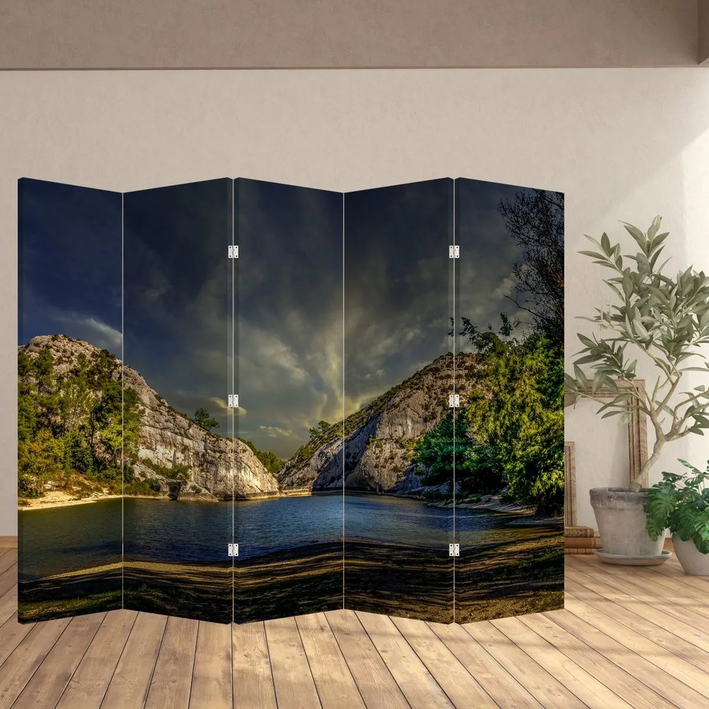Parawan - Krajobraz z jeziorem (210x170 cm)