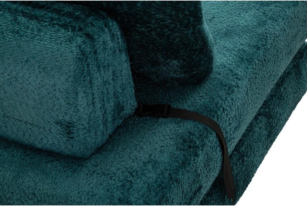 Zielononiebieski rozkładany fotel z materiału bouclé Faster – Mauro Ferretti
