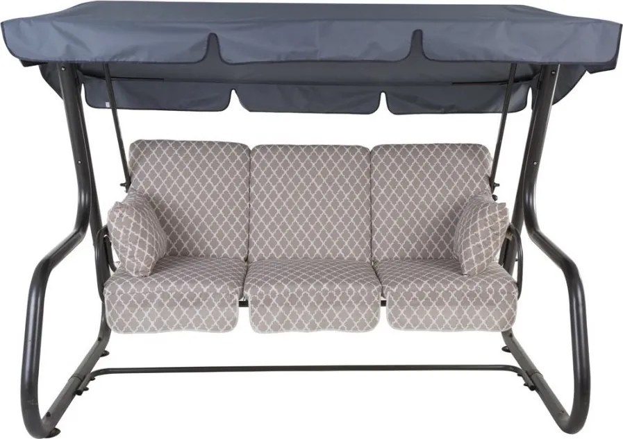 4-osobowa ogrodowa huśtawka metalowa, rozkładana, antracyt