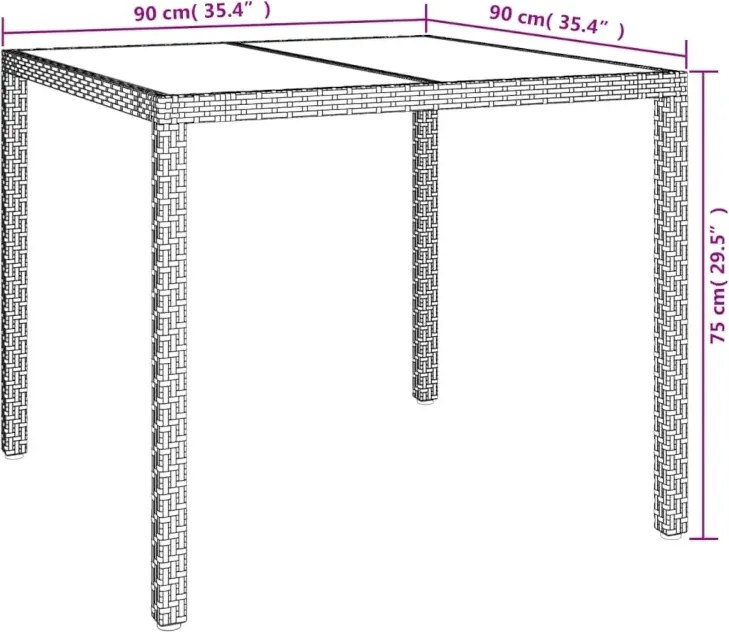 Brązowy zestaw mebli ogrodowych- Electo