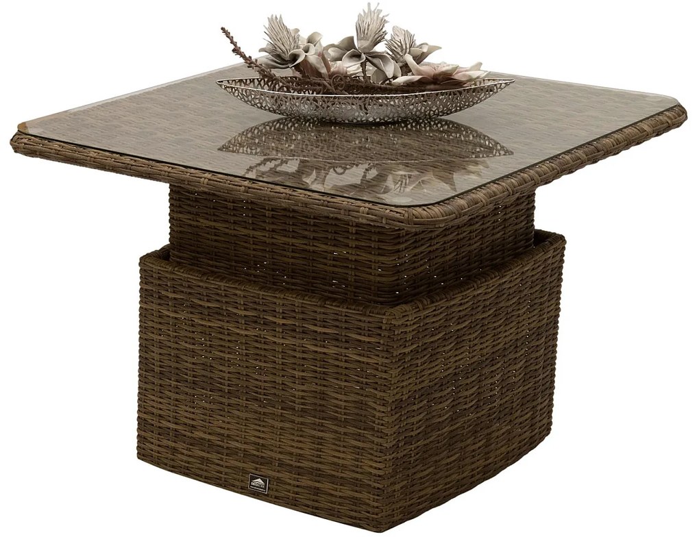 Rattanowy zestaw modułowy BORNEO LUXURY dla 4 osób (brązowy)