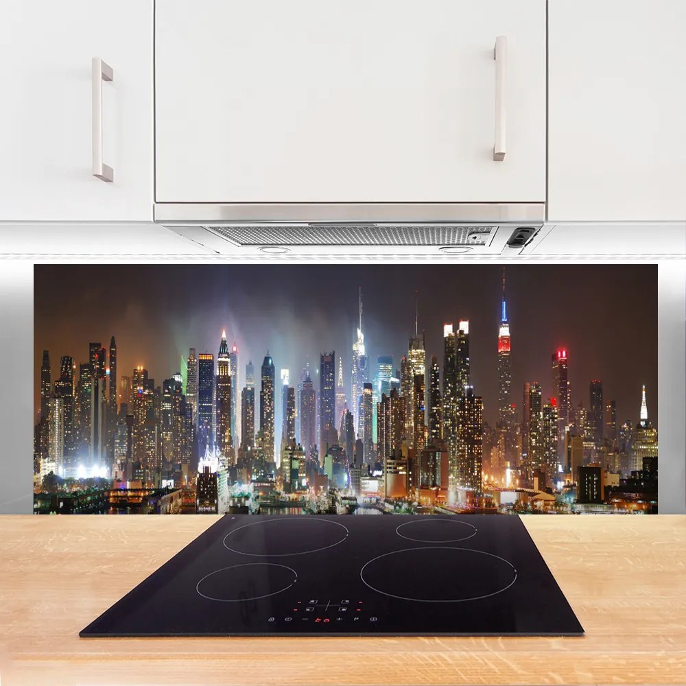 Panel Szklany Światła Nocnego Nowego Jorku