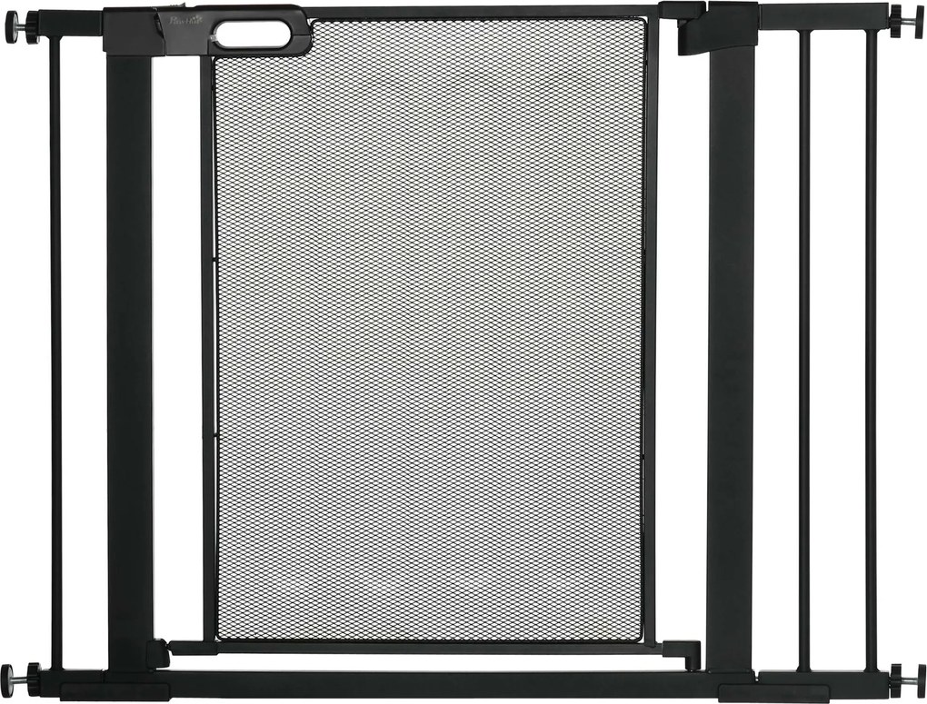 PawHut Brama schodowa zabezpieczająca dla zwierząt, Bramka dla psów, regulowana od 75 cm - 103 cm, Czarny