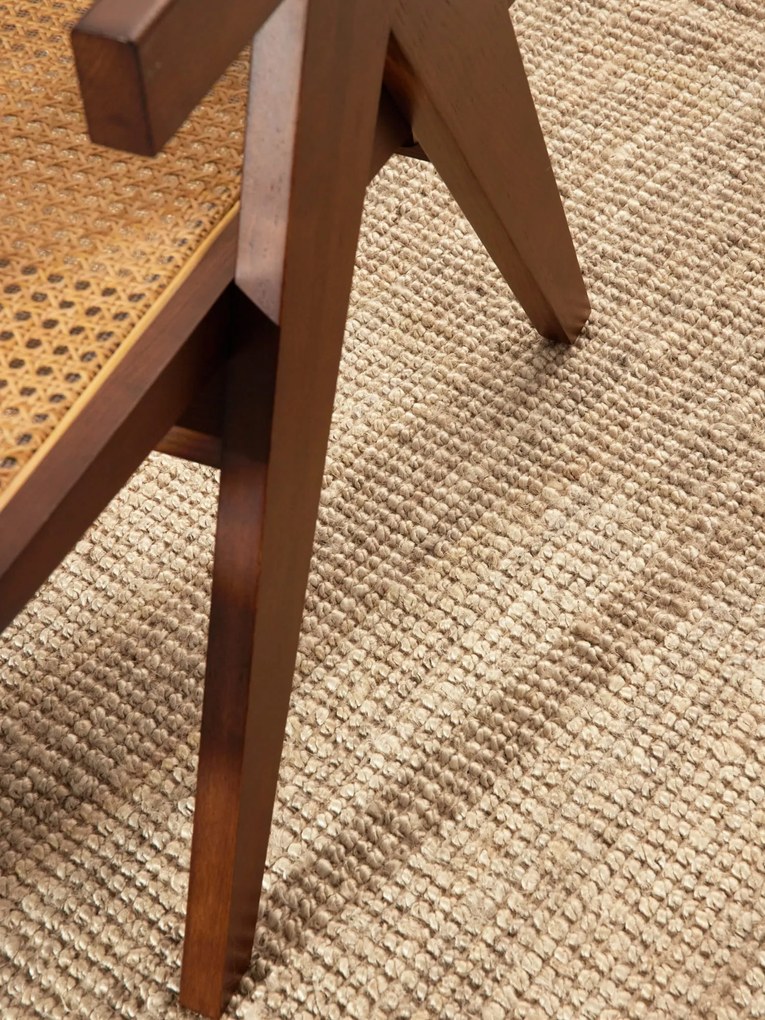Dywan naturalny jutowy ręcznie tkany Boucle kremowy 160 cm x 160 cm koło