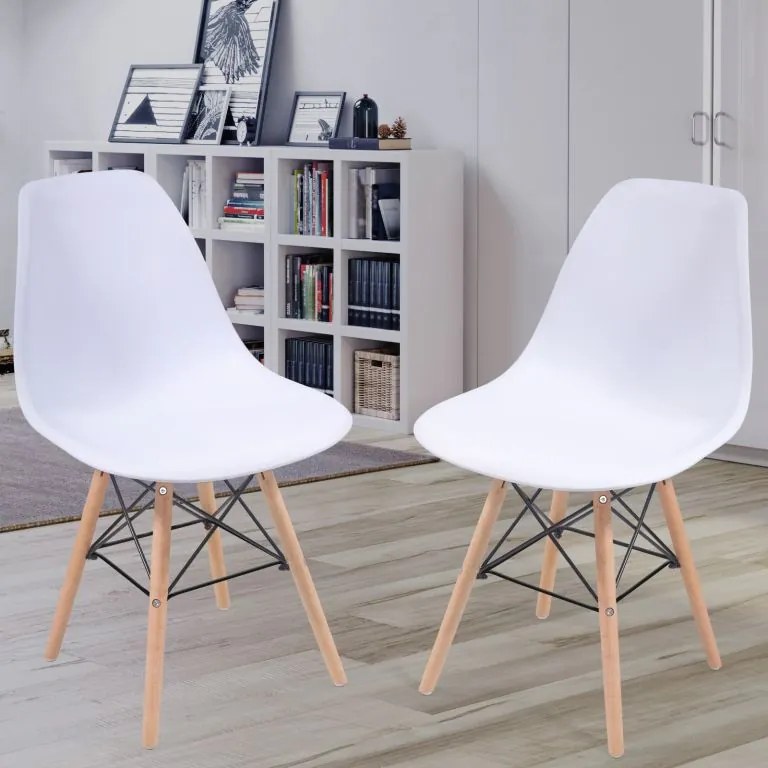 Zestaw krzeseł do jadalni z plastikowym siedziskiem, 2 sztuk