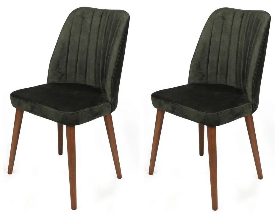 Zestaw krzeseł do jadalni Alfa Khaki and Walnut, 2szt.