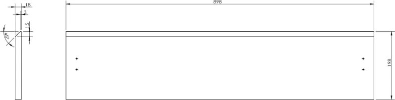 Mexen Rivel szafka łazienkowa podumywalkowa 90 cm z blatem, 2 szuflady, ryflowana , orzech - 91A20-09047-2-BFFC86
