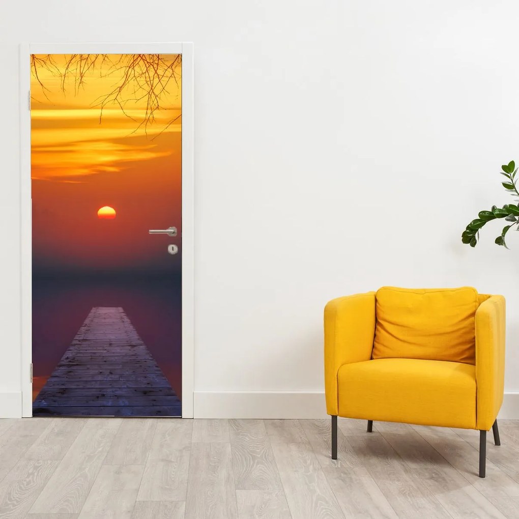 Fototapeta na drzwi - Most o zachodzie Słońca (95x205cm)