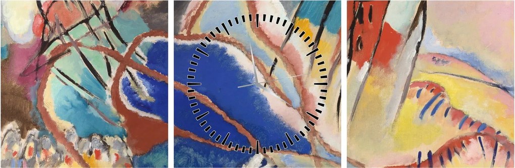 Obraz - Vasily Kandinsky, Improvisation No. 30 (Cannons), reprodukcje (z zegarem) (90x30 cm)