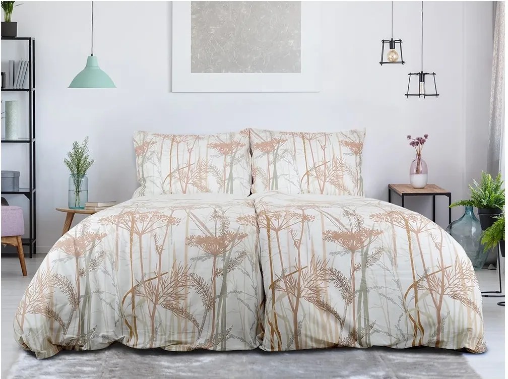 PrzytulneMieszkanie.pl PrzytulneMieszkanie.pl Krepa pościel z bawełny renforcé CARAWAY kremowa Rozmiar pościeli: 70 x 90 cm | 140 x 200 cm