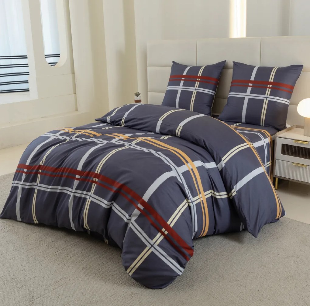 PrzytulneMieszkanie.pl PrzytulneMieszkanie.pl Pościel z mikrofibry TARTAN ciemnoniebieski Rozmiar pościeli: 2 szt 70 x 80 cm | 160 x 200 cm