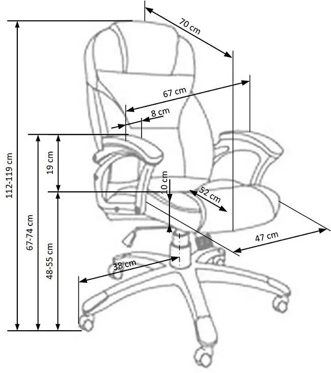 Biurowy Fotel Obrotowy Ciemny Popiel K3-T48