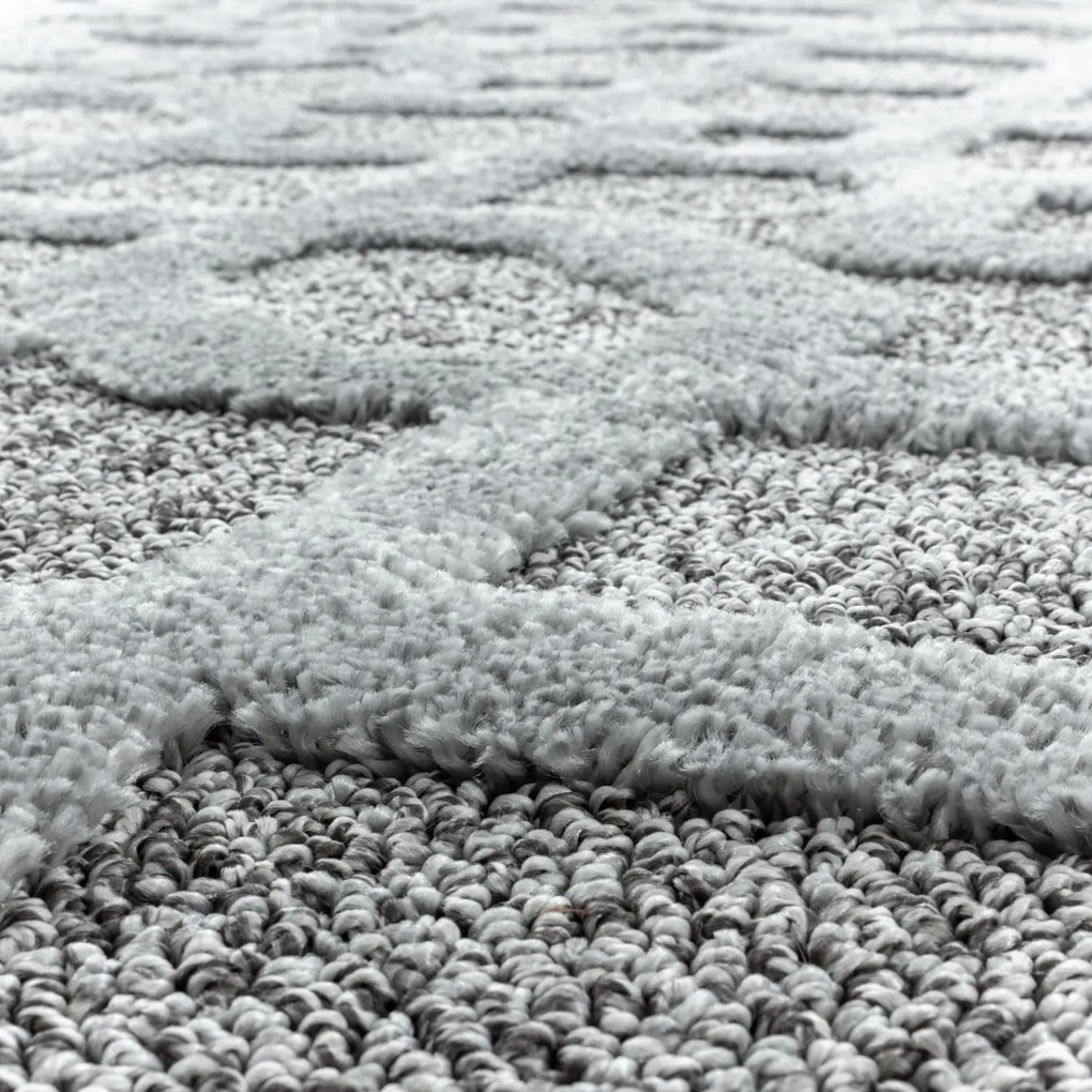 Dywan nowoczesny 3D La Casa szary koło 200 cm x 200 cm