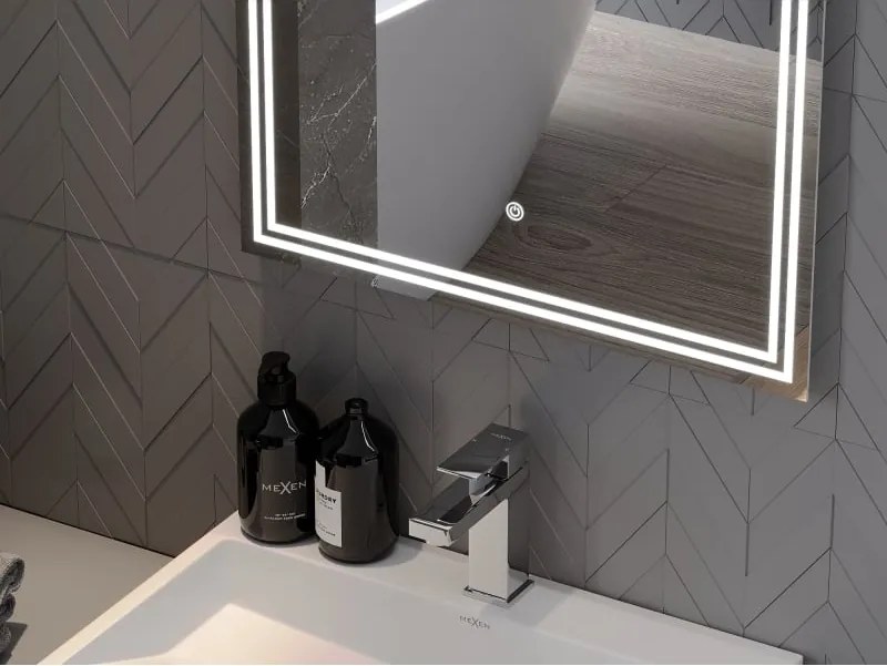Mexen Taco lustro łazienkowe podświetlane 50 x 70 cm, LED 6000K, antypara - 9805-050-070-611-00