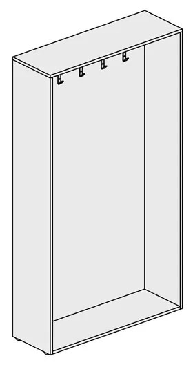 PLAN Wieszak ścienny BORDER, 5 haczyków, biała