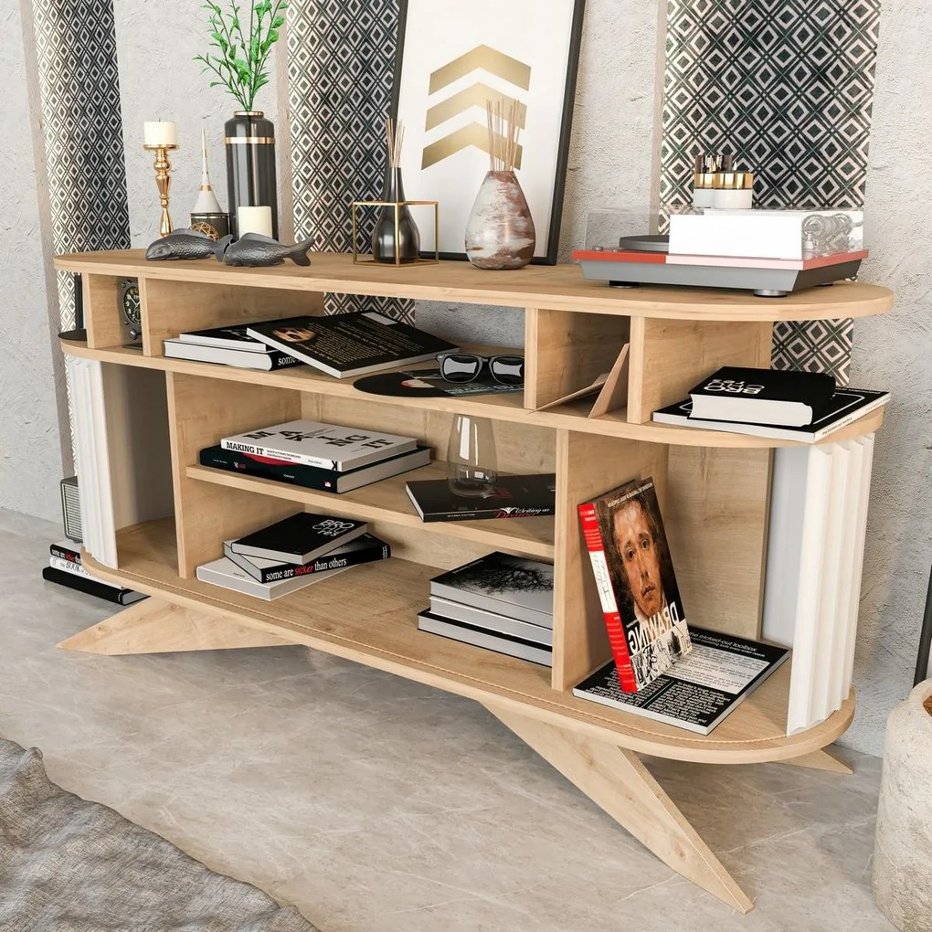 Stolik pomocniczy Stor Oak and White