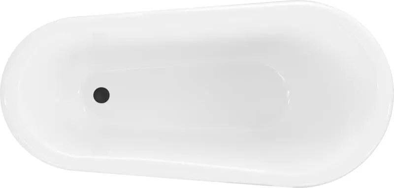 Mexen Retro wanna wolnostojąca 150 x 73 cm, biała, nogi czarne - 53251507300-70
