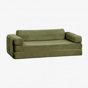 Sofa Rozkładana Dwuosobowa Z Weluru Pakowana Próżniowo Paoly Sztruks Zieleń Army - Sklum