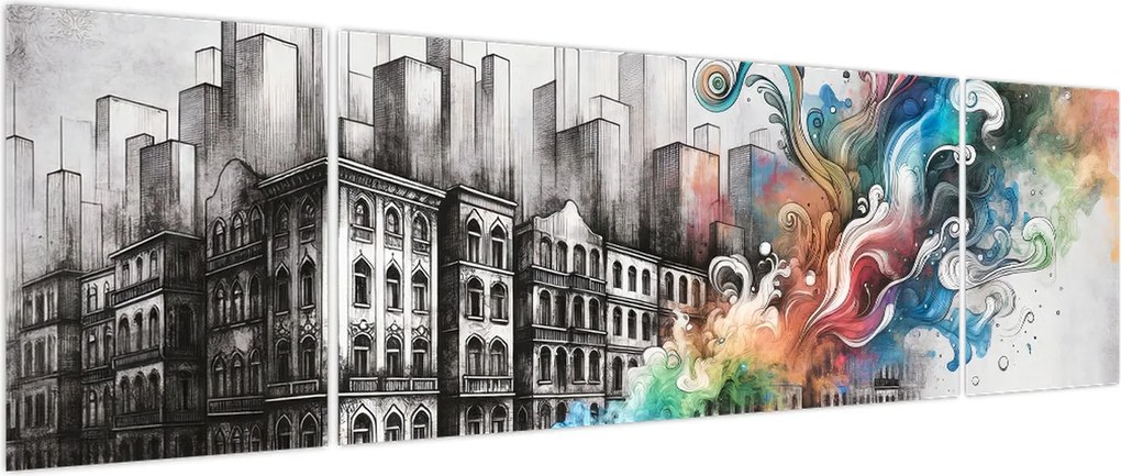 Obraz - Przemysłowe życie (170x50 cm)