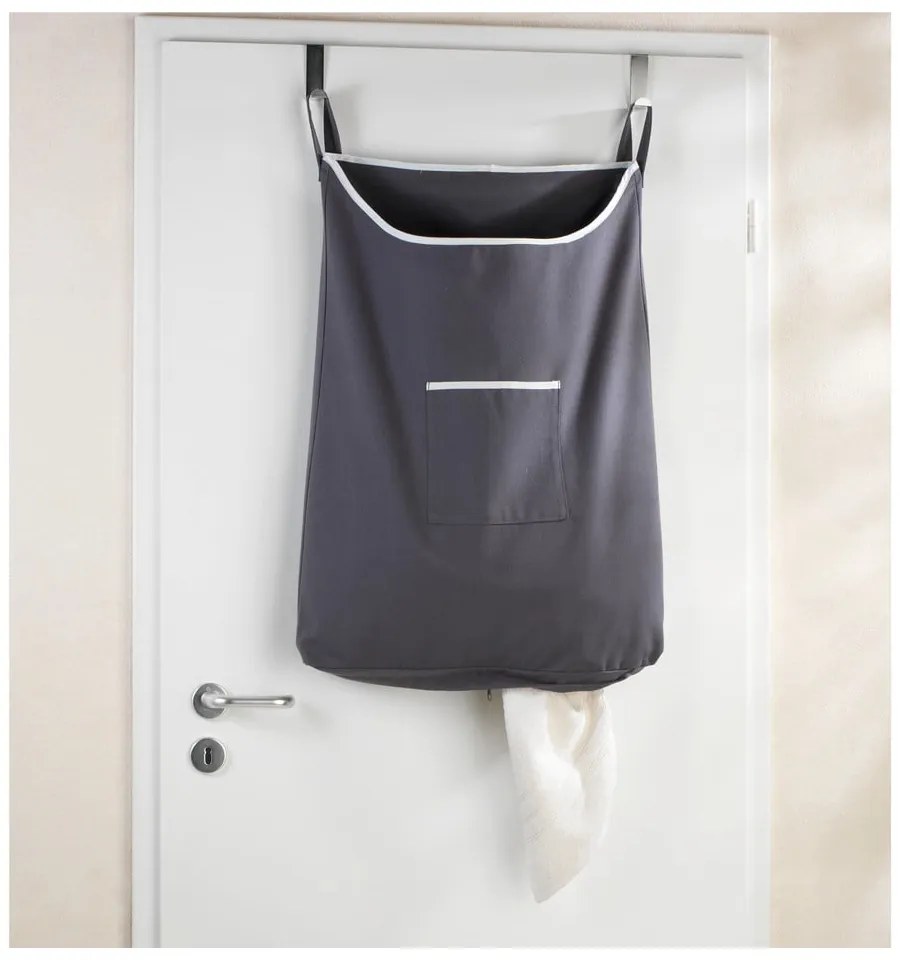 Szary wiszący kosz na pranie Wenko Door Laundry, 65 l