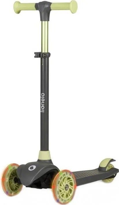 Lionelo - Hulajnoga dziecięca JESSY 3xAA szara/zielona