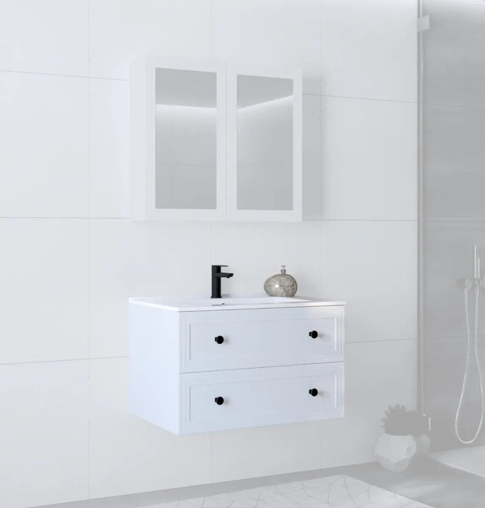 Szafka pod umywalkę TORETO 2S 80cm biały mat HALMAR